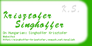 krisztofer singhoffer business card